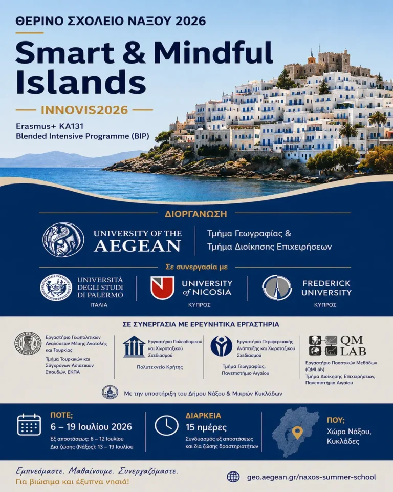 Naxos Summer School 2026 ‘Smart & Mindful Islands’ (INNOVIS2026) afisa GR